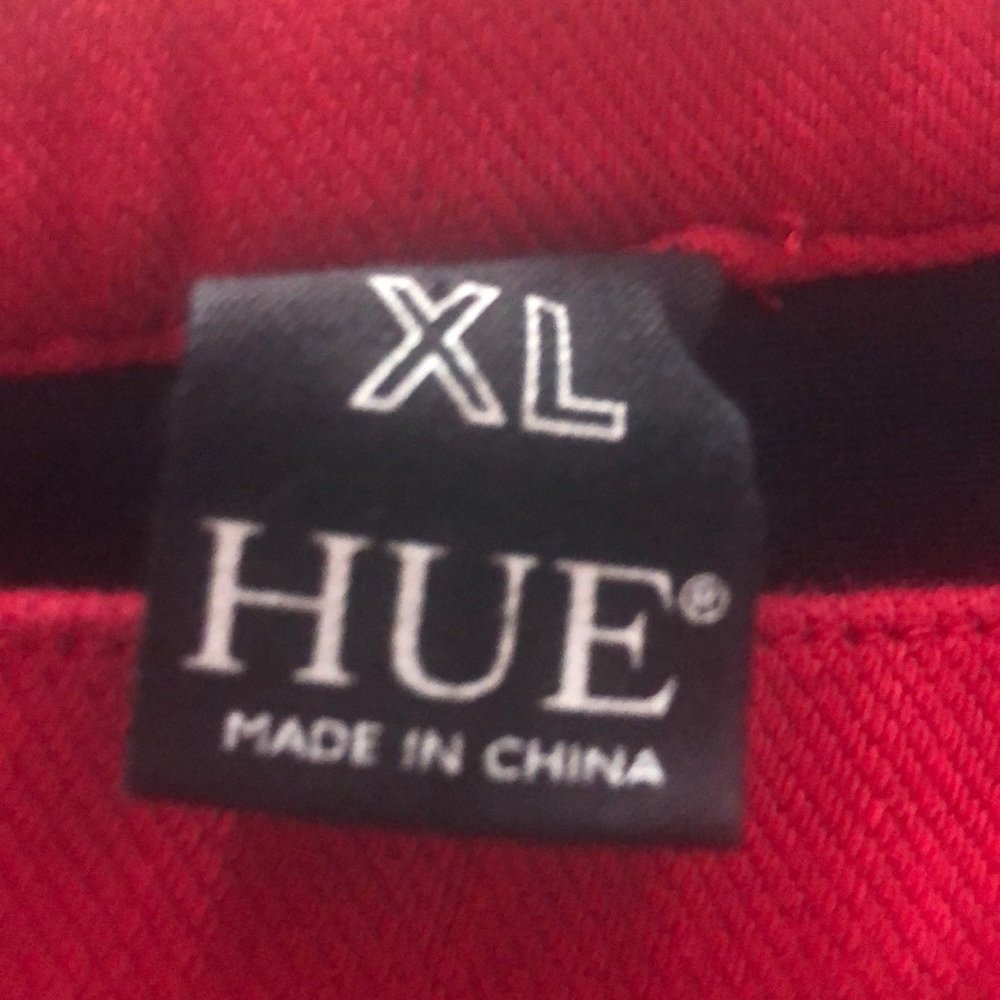 Red denim leggings